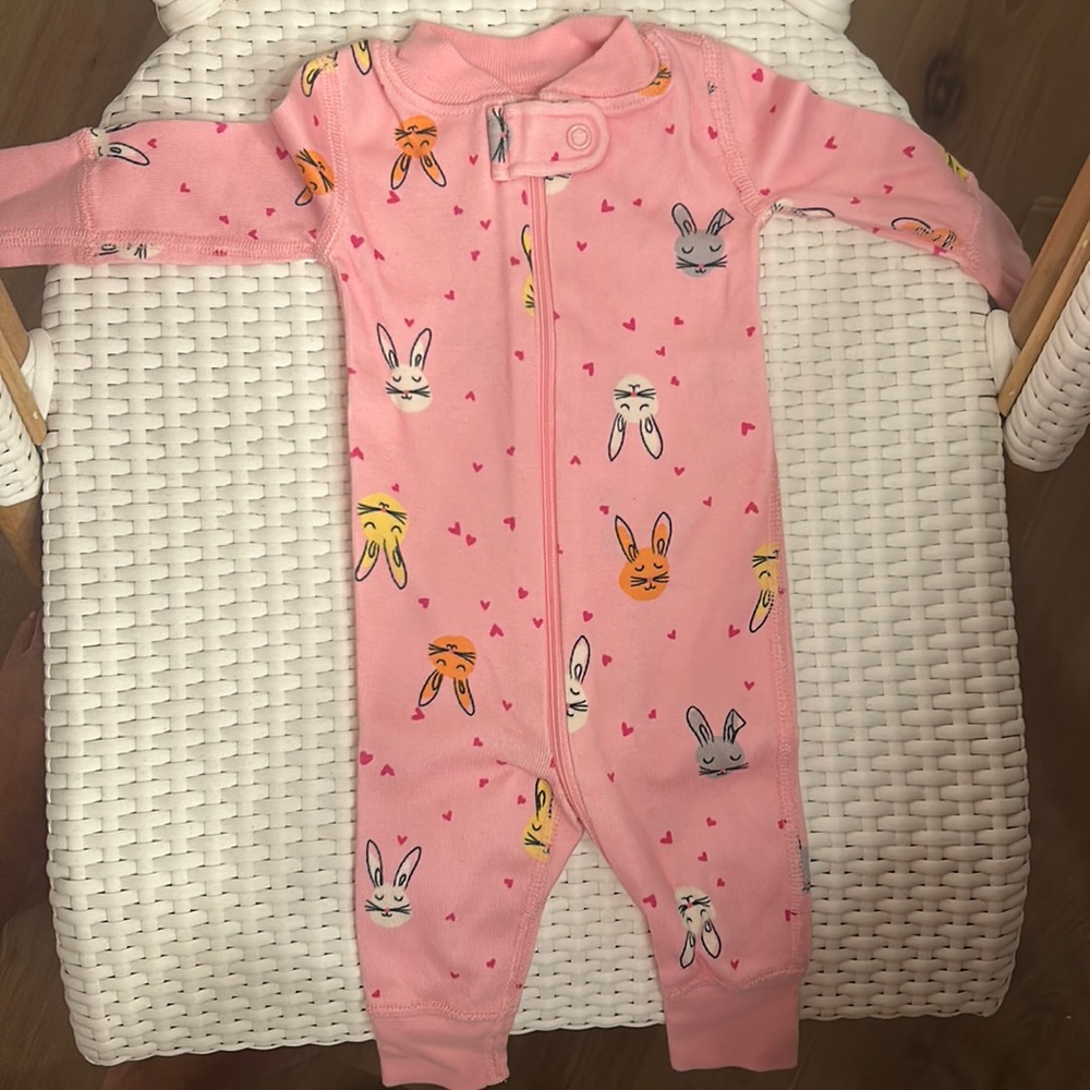Girls, pink, newborn, Hannah Anderson sleeper/pajamas